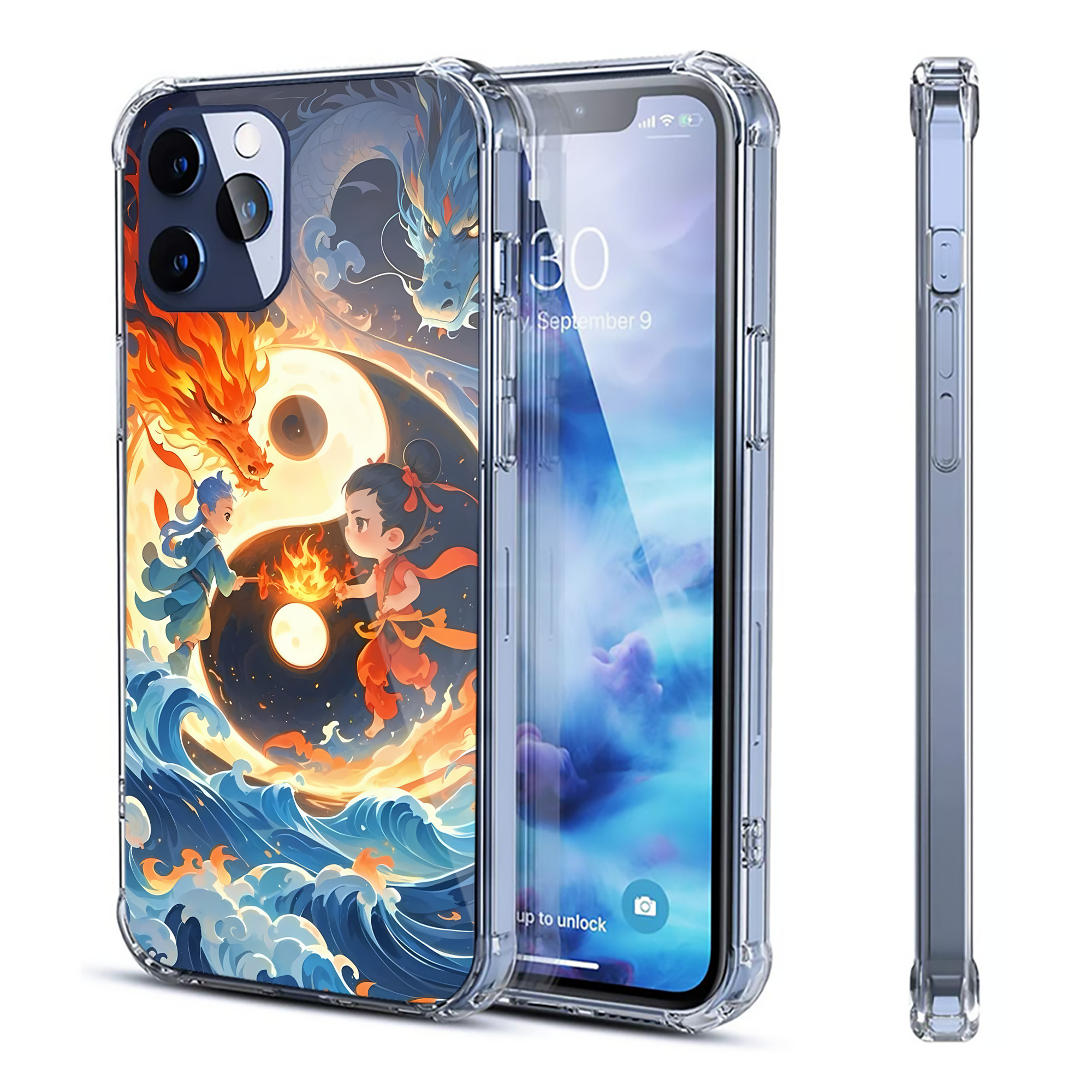 （画像用） Ne Zha 2 ナタ 魔童の大暴れ 【iPhone 12シリーズ対応】透明スマホケース（クリアソフトケース）